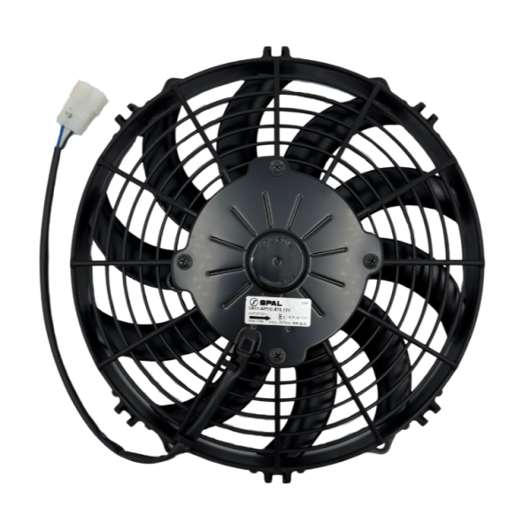 VENTILADOR CONDENSADOR SPAL 10" 12V PUSHER ASPA CURVA VIENTO 300