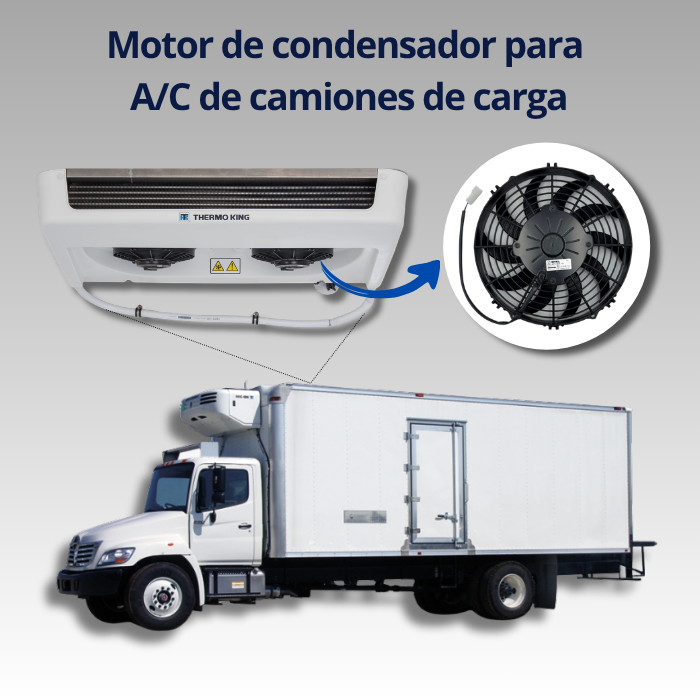 Motoventilador De Condensador Spal Original 10" 12V Extractor Curva Thermo King V Series - Imagen 4